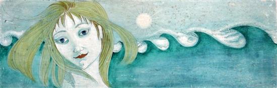 § Pauline Bewick (b.1935) Lady of the waves 12 x 36in.